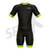 Sparx Men Triathlon Suit Short Sleeve Aero Tri Suit (Black/Green, XL) view 3