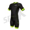 Sparx Men Triathlon Suit Short Sleeve Aero Tri Suit (Black/Green, Medium) view 2