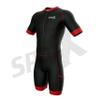 Sparx Men Triathlon Suit Short Sleeve Aero Tri Suit (Black/Red, Small) view 2