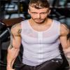 Bakerdani Mens Slimming Body Shaper with Zipper Compression Shirt Slim Shapewear White view 3