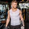 Bakerdani Mens Slimming Body Shaper with Zipper Compression Shirt Slim Shapewear White view 4