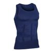 Bakerdani Mens Slimming Body Shaper Vest Shirt Abs Abdomen Slim Shapewear Blue view 1