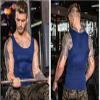 Bakerdani Mens Slimming Body Shaper Vest Shirt Abs Abdomen Slim Shapewear Blue view 3