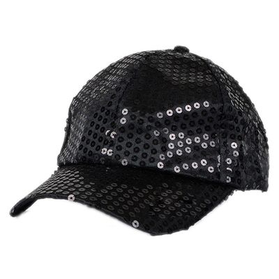 Bluelans Glitter Sequins Baseball Caps Snapback Hats Adjustable Fancy Dress Party Dance Hats for Unisex Mens Womens (Black)