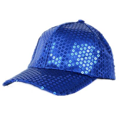 Bluelans Glitter Sequins Baseball Caps Snapback Hats Adjustable Fancy Dress Party Dance Hats for Unisex Mens Womens (Sapphire Blue)