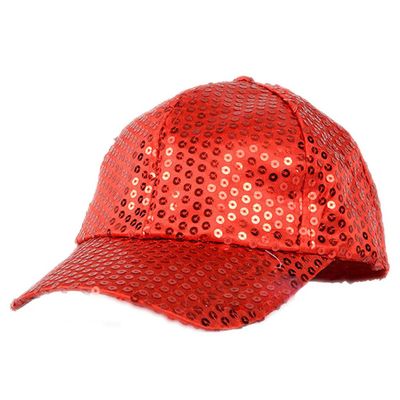 Bluelans Glitter Sequins Baseball Caps Snapback Hats Adjustable Fancy Dress Party Dance Hats for Unisex Mens Womens (Red)