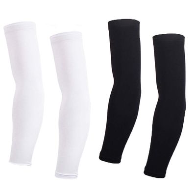 Arm Sleeves For Women Men (2 pair) Cycling Armwarmers Summer UV Sun Protection Black + White XXL