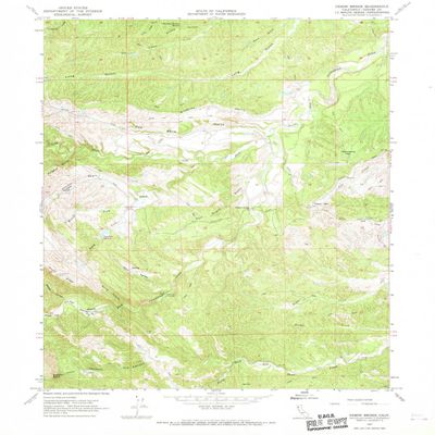 YellowMaps Oxbow Bridge CA topo map, 1:24000 Scale, 7.5 X 7.5 Minute, Historical, 1967, Updated 1968, 26.9 x 22 in - Tyvek