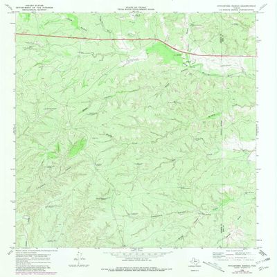 YellowMaps Pitchfork Ranch TX topo map, 1:24000 Scale, 7.5 X 7.5 Minute, Historical, 1968, Updated 1981, 26.9 x 22 in - Tyvek