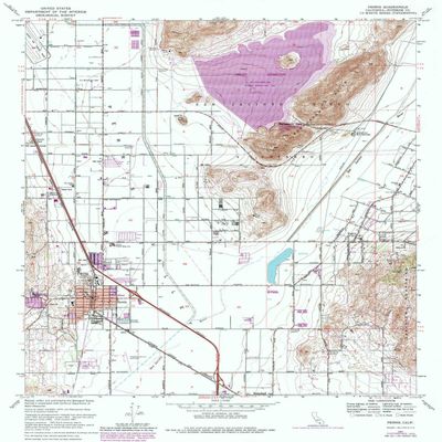 YellowMaps Perris CA topo map, 1:24000 Scale, 7.5 X 7.5 Minute, Historical, 1967, Updated 1980, 26.8 x 21.5 in - Tyvek