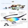 Runworld Polarized Sports Sunglasses UV400 Protection Cycling Glasses with 5 Interchangeable Lenses for Cycling, Baseball,Fishing, Ski Running,Golf (Blue) view 3