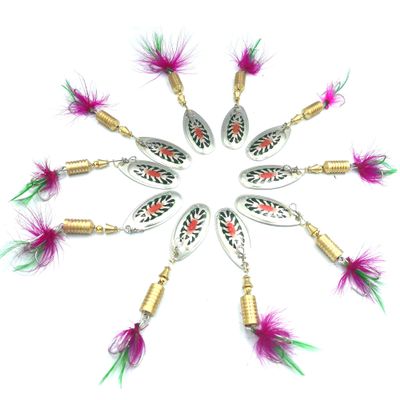 LENPABY 10pcs Spoons Fishing Kit/Trout Spinner Kit/7.5CM/10G