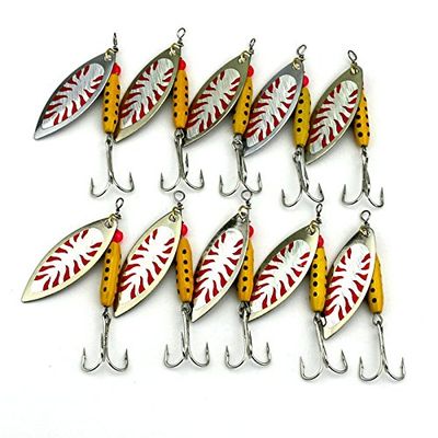LENPABY 10pcs Spoons Fishing Kit/Trout Spinner Kit/7CM Spinnerbaits9.9G