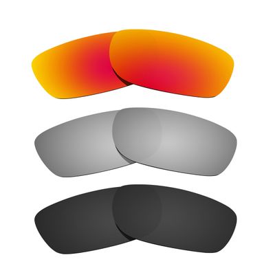 Littlebird4 1.5mm Polarized Replacement Lenses for Oakley Canteen 2014 OO9225 Sunglasses - MultiOptions (Black+Silver+Fire Red)