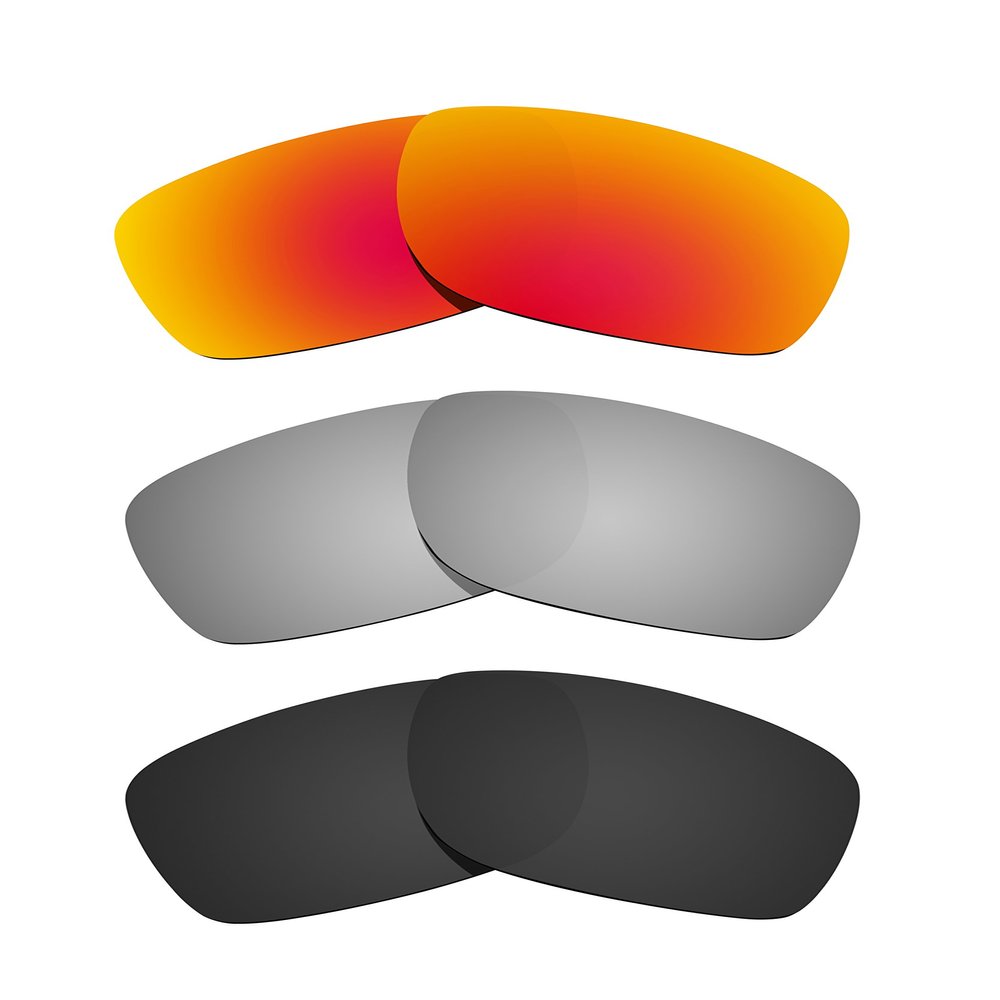 Littlebird4 1.5mm Polarized Replacement Lenses for Oakley Canteen 2014 OO9225 Sunglasses - MultiOptions (Black+Silver+Fire Red)