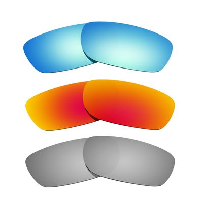 Littlebird4 1.5mm Polarized Replacement Lenses for Oakley Canteen 2014 OO9225 Sunglasses - MultiOptions (Silver+Fire Red+Ice Blue)