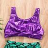 2Pcs Newborn Infant Toddler Baby Girls Mermaid Swimsuits Tankini Bikini Beachwear Swimwear Bathing Suit Set (70/0-6M, Purple+Green) view 2