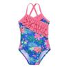 FEESHOW Toddler Girls One Piece Polka Dot Swimsuit Swimwear Bathing Suit Blue Floral 5-6 view 3