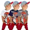 Moonker Baby Tees for 2-7 Years Old,Cute Children Kid Boys Cartoon Dinosaur Letter Print Tops T-Shirt (4-5 Years Old, Dark Blue) view 3