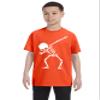 ALLNTRENDS Kids Youth T Shirt Dabbing Skeleton Cool Hip Hop Dab Skull Shirt Gift (L, Orange) view 1