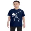 ALLNTRENDS Kids Youth T Shirt Dabbing Skeleton Cool Hip Hop Dab Skull Shirt Gift (M, Navy Blue) view 1