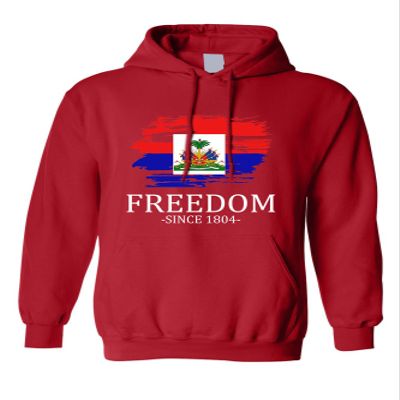 ALLNTRENDS Adult Hoodie Haiti Freedom Since 1804 Haitian Top Love Haiti Gift (XL, Red)