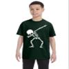 ALLNTRENDS Kids Youth T Shirt Dabbing Skeleton Cool Hip Hop Dab Skull Shirt Gift (L, Forest Green) view 1