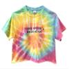 Make America High Again Pastel Rainbow Tie-Dye Graphic Crop Top view 1