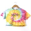 Make America High Again Pastel Rainbow Tie-Dye Graphic Crop Top view 2