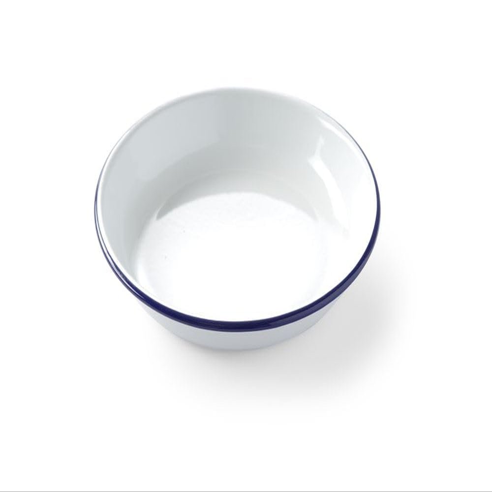 HENDI Deep Plate with a Beautiful Blue Rim, Abrasion-Resistant, Diameter 220 mm