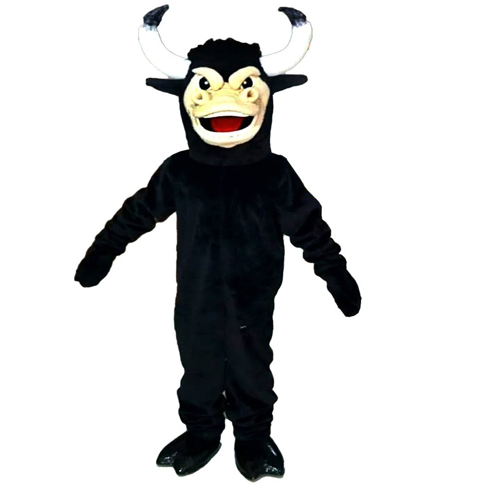 cartoon mascot Black Cow Costume For Adult