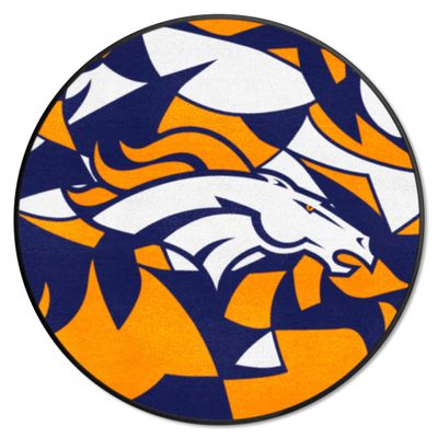 FANMATS 23256 Denver Broncos Roundel Rug - 27in. Diameter Xfit Design