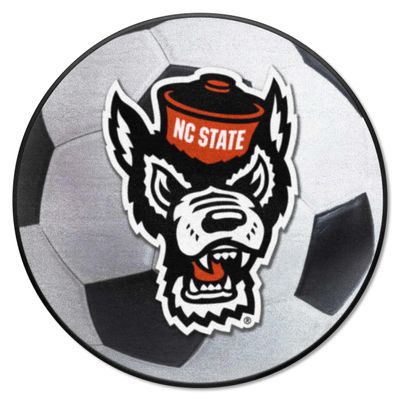 FANMATS 23981 NC State Wolfpack Soccer Ball Rug - 27in. Diameter - Wolf Head Primary Logo