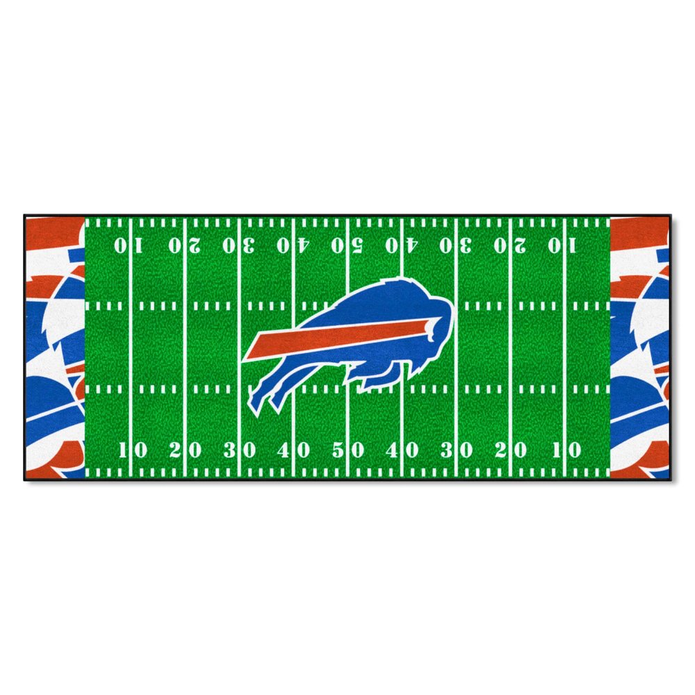 FANMATS 23211 NFL - Buffalo Bills Football Field Runner Rug - 30in. x 72in. Xfit Design