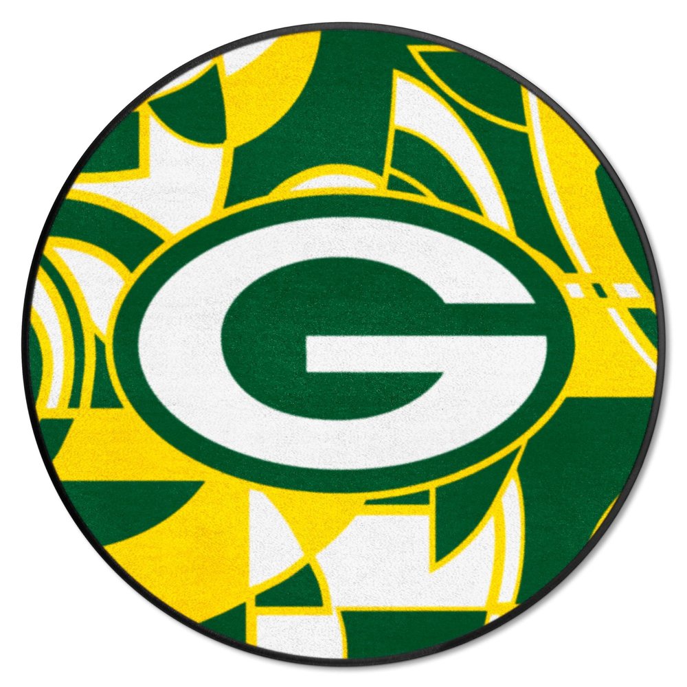 FANMATS 23268 Green Bay Packers Roundel Rug - 27in. Diameter Xfit Design