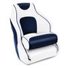 Leader Accessories Two Tone Captains Bucket Seat Boat Seat Premium Sports Flip Up Boat Seat(White/Blue,Blue Piping) view 2