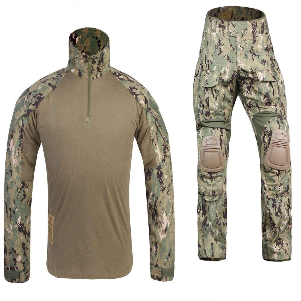Airsoft Military BDU Tactical Suit Combat Gen3 Uniform Shirt Pants AOR2 (XL)