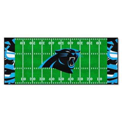 FANMATS 23217 NFL -Carolina Panthers Football Field Runner Rug - 30in. x 72in. Xfit Design