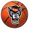 FANMATS 23979 NC State Wolfpack Basketball Shaped Rug - 27in. Diameter, Basketball Design, Sports Fan Accent Rug - Wolf Head Primary Logo view 1