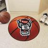 FANMATS 23979 NC State Wolfpack Basketball Shaped Rug - 27in. Diameter, Basketball Design, Sports Fan Accent Rug - Wolf Head Primary Logo view 2