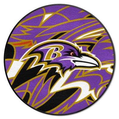 FANMATS 23207 Baltimore Ravens Roundel Rug - 27in. Diameter Xfit Design