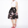 Women's Digital Print High Waisted A-Line Pleated Vintage Midi Skirts view 2