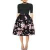 Women's Digital Print High Waisted A-Line Pleated Vintage Midi Skirts view 1