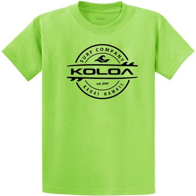Koloa Surf Youth Thruster Surfboards Logo Heavyweight Tee-S-Lime/b
