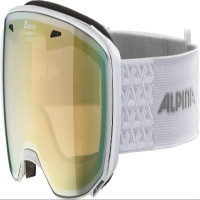 ALPINA Mirrored, Constrast-Enhancing & Anti-fog OTG Ski & Snowboard Goggles For Men & Women, ESTETICA Q-LITE, pearl white, one size