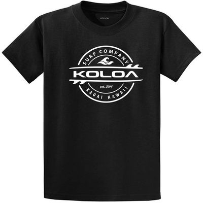 Koloa Surf Company Youth Thruster Surfboards Logo Heavyweight Tee - Large - Black/White
