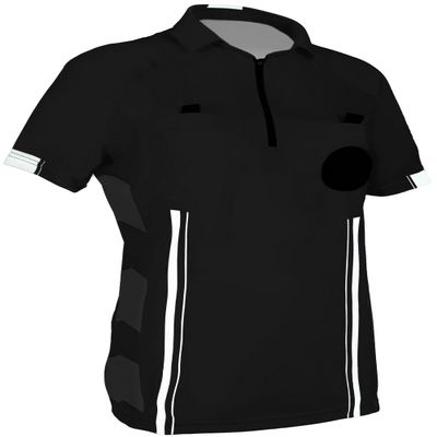 New! Women's 2018 Soccer Referee Jersey (Black, Large)