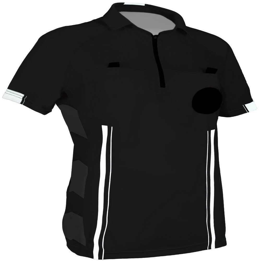New! Women's 2018 Soccer Referee Jersey (Black, Large)