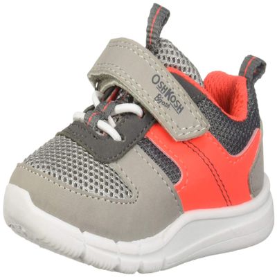 OshKosh B'Gosh Boys Lazarus Mesh Athletic Sneaker, Grey, 4 M US Toddler