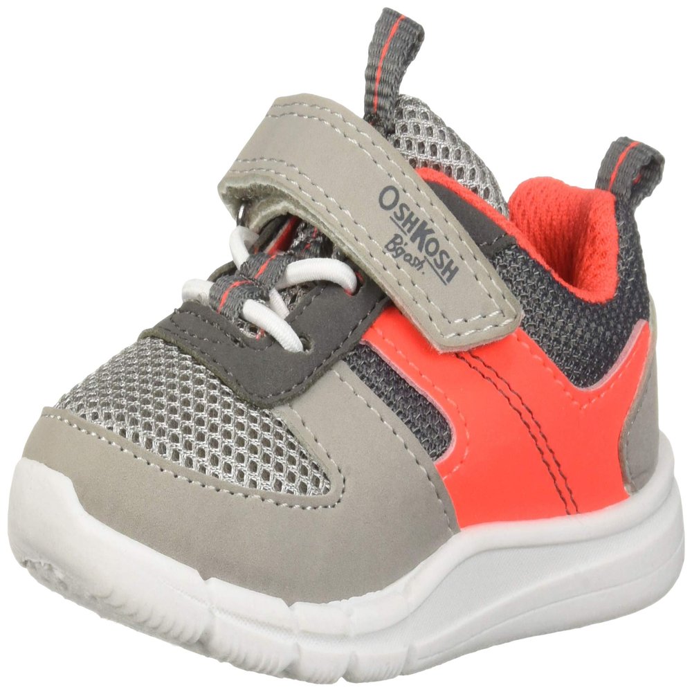 OshKosh B'Gosh Boys Lazarus Mesh Athletic Sneaker, Grey, 4 M US Toddler